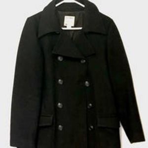 Old Navy Women’s Pea Coat Black Size Medium EUC‎